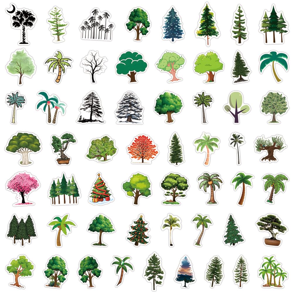 100PCS Tree and Plant Waterproof Stickers for Kids Teens Adults,Nature Plant Decals Decorative Water Bottles Diaries Laptops Phones Notebooks Travel Case Skateboard Luggage Albums Crafts - Image 2