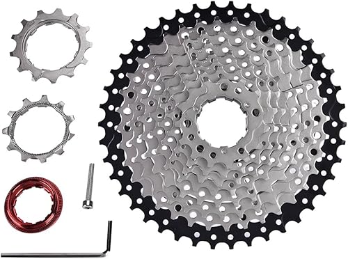 VGEBY Casete de bicicleta, rueda libre de 10 velocidades piñón de bicicleta de montaña 11-42T Casete de amplia relación con llave y tornillo y