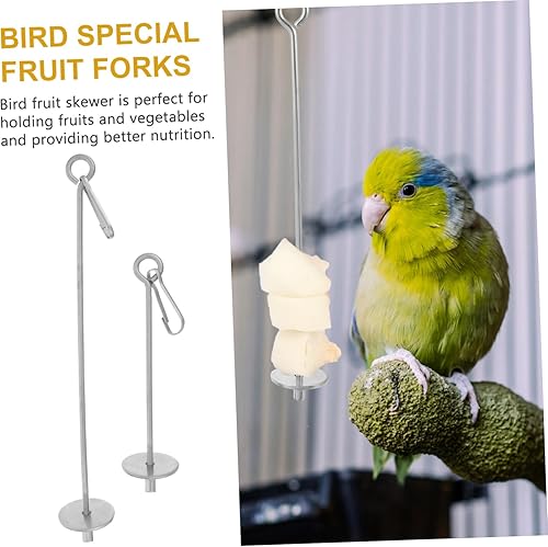 Miniatura 4 de Amosfun Juguete 2 piezas de loros brochetas de frutas jaula para pájaros, soportes de comida grande jaula para pájaros, cacatúa, utensilios para