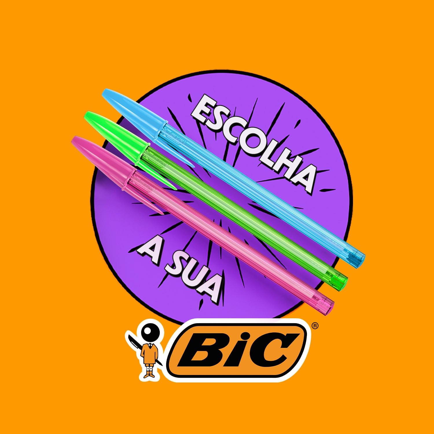 Caneta Esferográfica BIC Cristal Fashion Precisão e Suavidade, 4 Cores, Ponta Ultra Fina, 0.7mm, 902482, 1 unidade