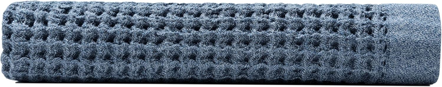 ONSEN Supima Waffle Bath Sheet – Quick Dry Oversized Bath Towel for Bathroom – 100% USA-Grown Cotton, Lightweight & Absorbent – Denim Blue, 38" x 67" - Thumbnail 2