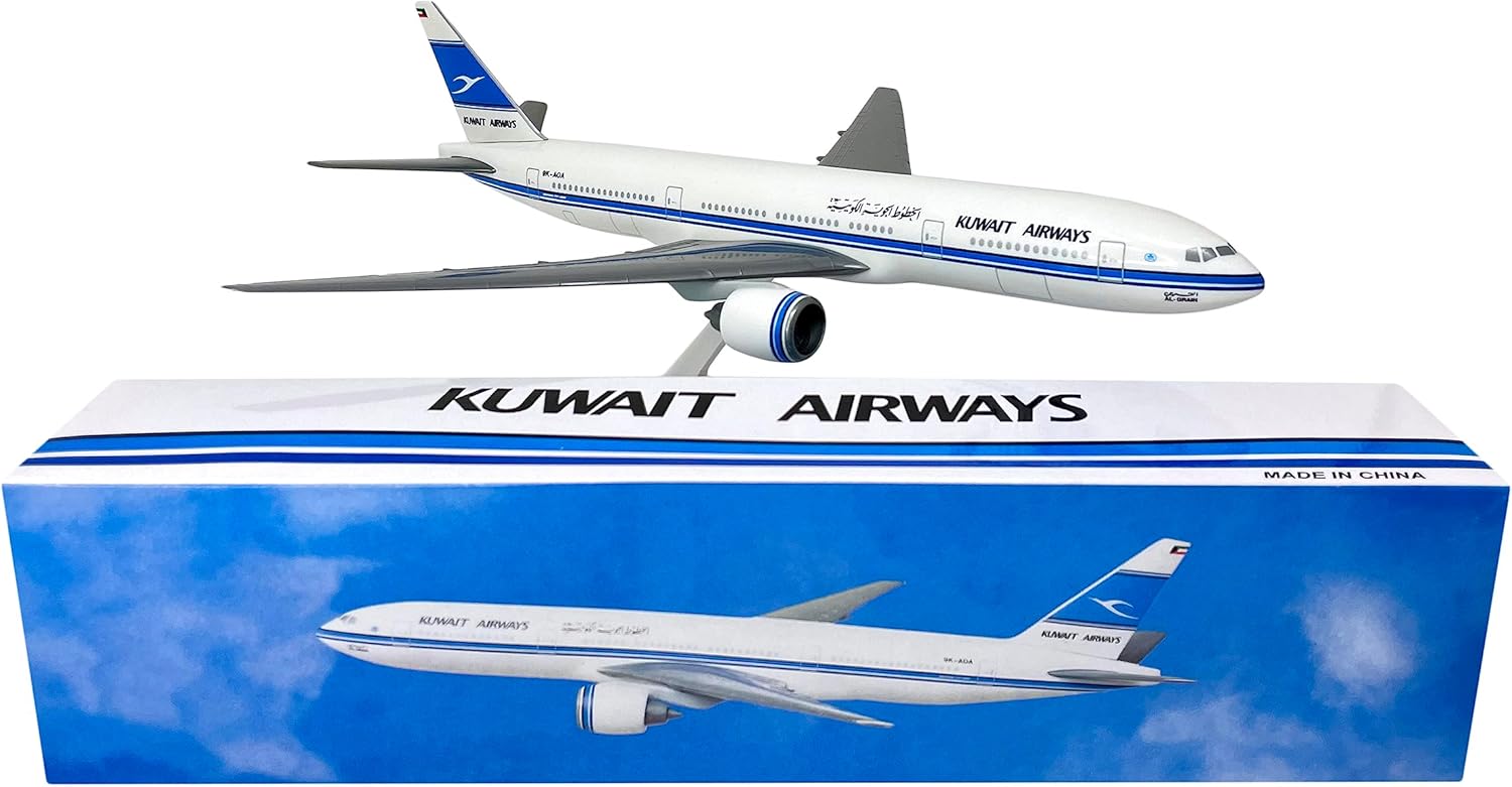 Flight Miniatures Kuwait 777-200 1:200 Scale Model Airplane - Plastic Snap-Fit Model Airplane - Collectible Replica of Kuwait Airlines Aircraft - Part #ABO-77720H-019