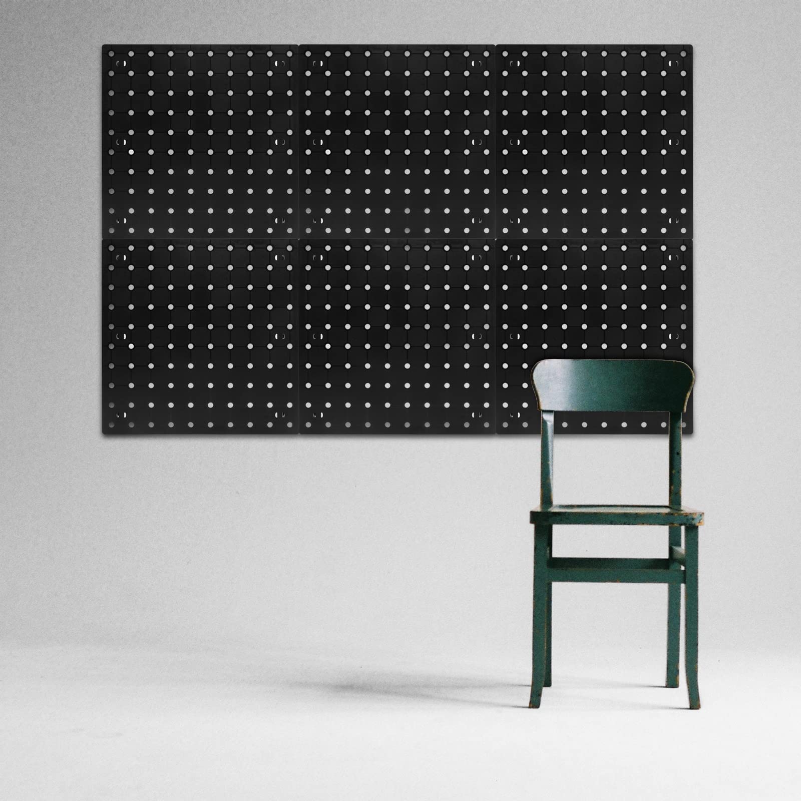 2 schwarze StecktafelWandOrganizerKit, Kunststoff, für Bastelarbeiten, kleine Stecktafeln, KüchenSteckbretter für Wände – 2 Installationsmethoden (keine Beschädigungen) für Heimwerker,