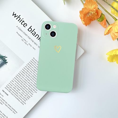 Miniatura 7 de Funda para iPhone 13, bonita funda delgada a prueba de golpes con soporte de carga inalámbrica y protección, verde menta