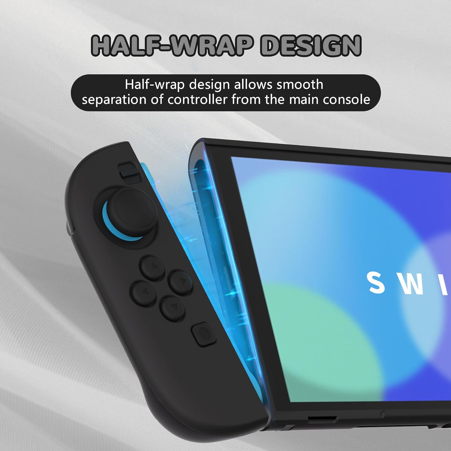 PlayVital Protective Case for Nintendo Switch 2 with Extra Stand & Thumb Grip Caps | Split Design, Dockable Hard Shell Cover for Nintendo Switch 2 | Solid Color Series, Black - Image 3