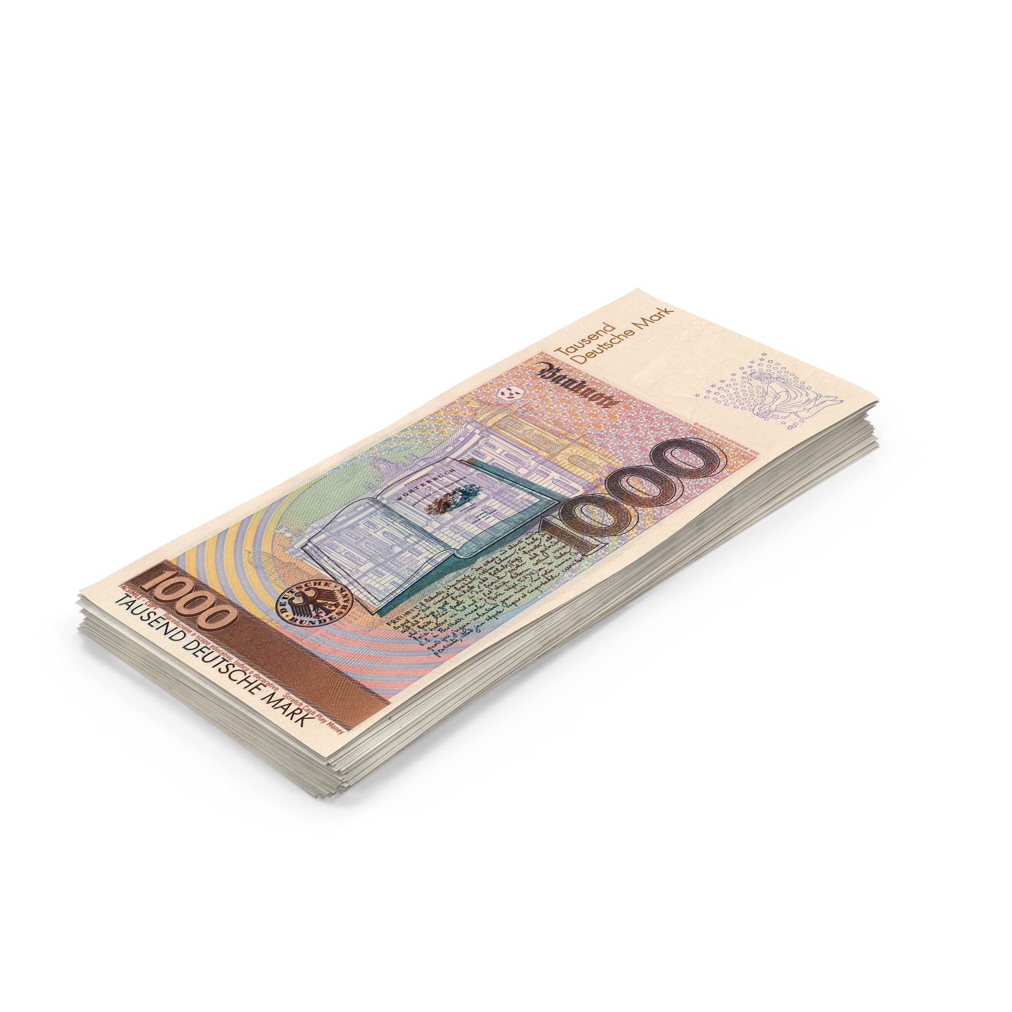 Scratch Cash 100 x 1.000 DM Marks Pieniądze na grę (rzeczywista wielkość)