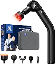 BOB AND BRAD Massage Gun with Heat, Red Light Therapy, Deep Percussion Muscle Massager for Back, Shoulders/Body with Adjustable Angles and Detachable 2 in 1 Extension Handle, 5