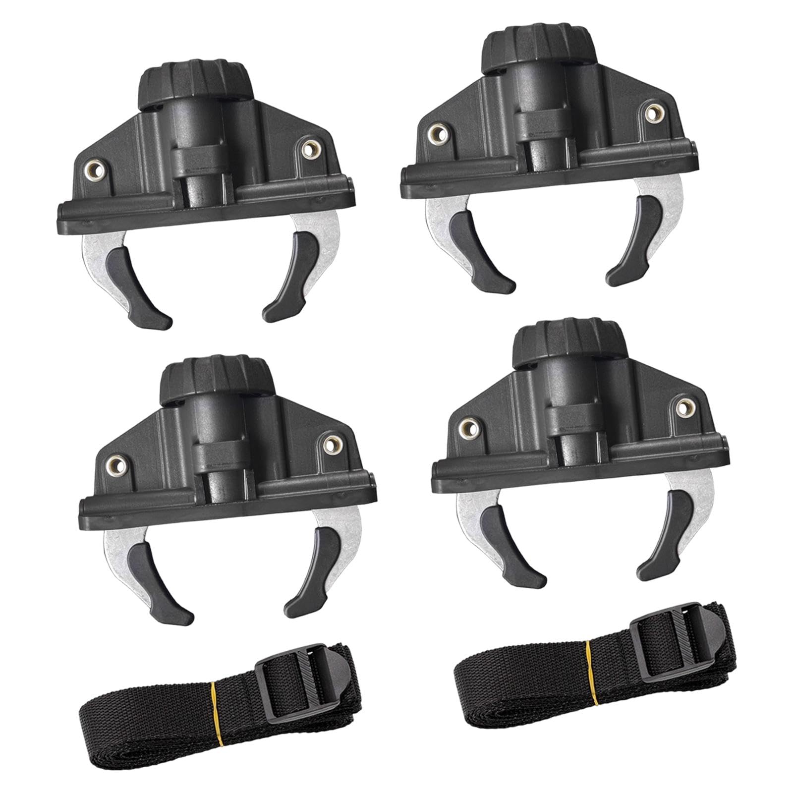 Abrazaderas de 4 Piezas para Cofres de Techo de Coche, Aptas para Rieles Ranurados, Ligeras, Accesorios de Instalación Rápida con Ajuste Universal Y 2