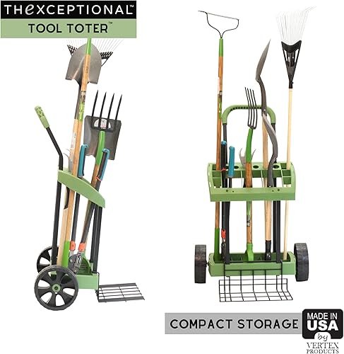 Miniatura 16 de Toter de herramientas rodantes Estante de almacenamiento sobre ruedas para el cuidado del patio, jardín y césped Almacena y organiza