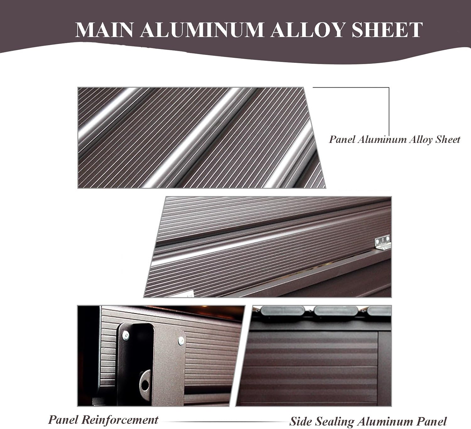 Outside Deck Boxes Aluminum Alloy Storage Box Lockable Garden Tool Storage Box Rain and Sun Protection(120 * 45 * 85cm)