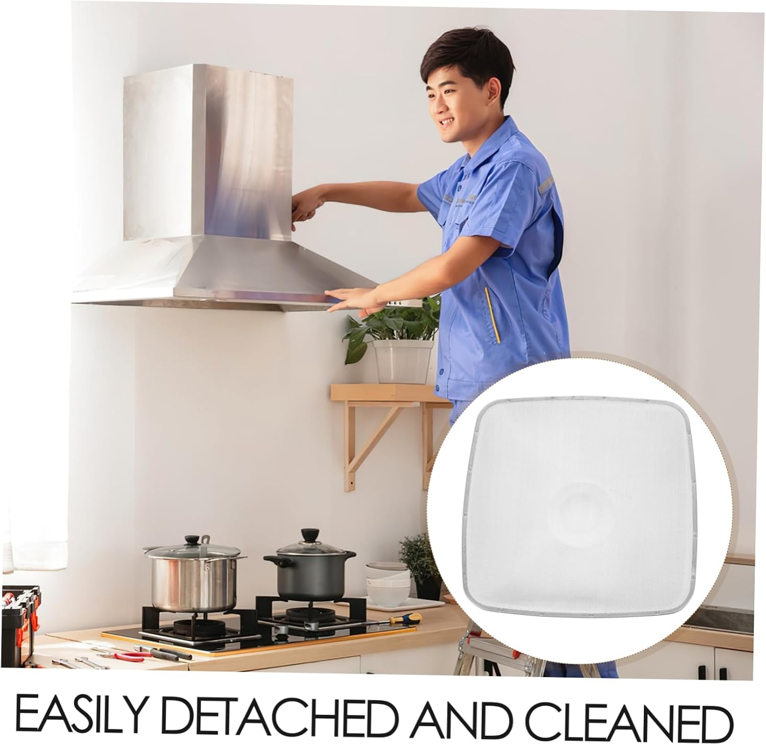 TEHAUX Replacement Grease Filter for Range Hood Durable Metal Mesh Accessory Easy to Clean Cooker Hood Filter for Kitchen Exhaust Fans Compatible with Various Models