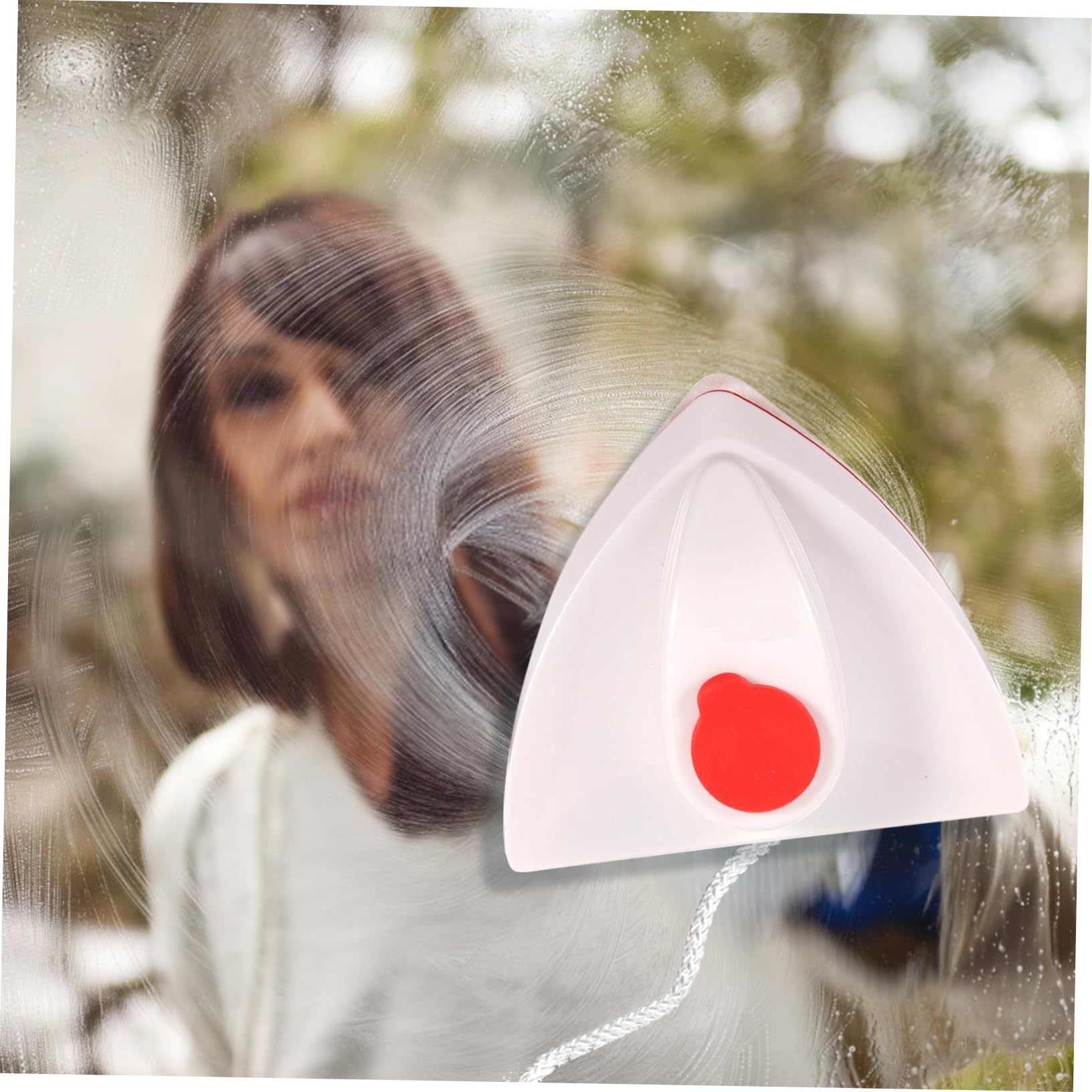Imán Limpiador de Ventanas de Doble Cara Triangular Blanco