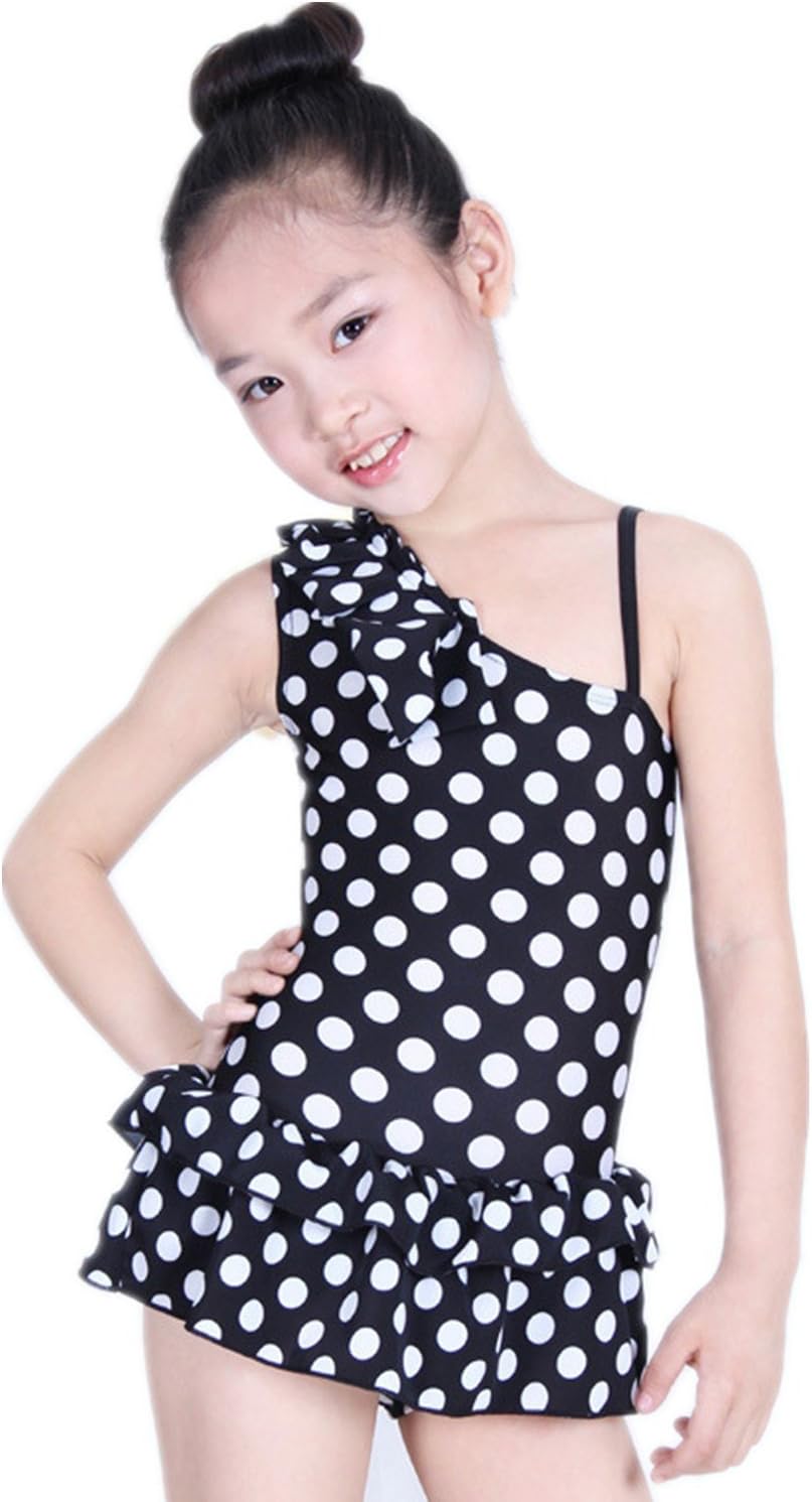 Ecike Big Girls' One-Piece Swimsuit With Swim Cap
