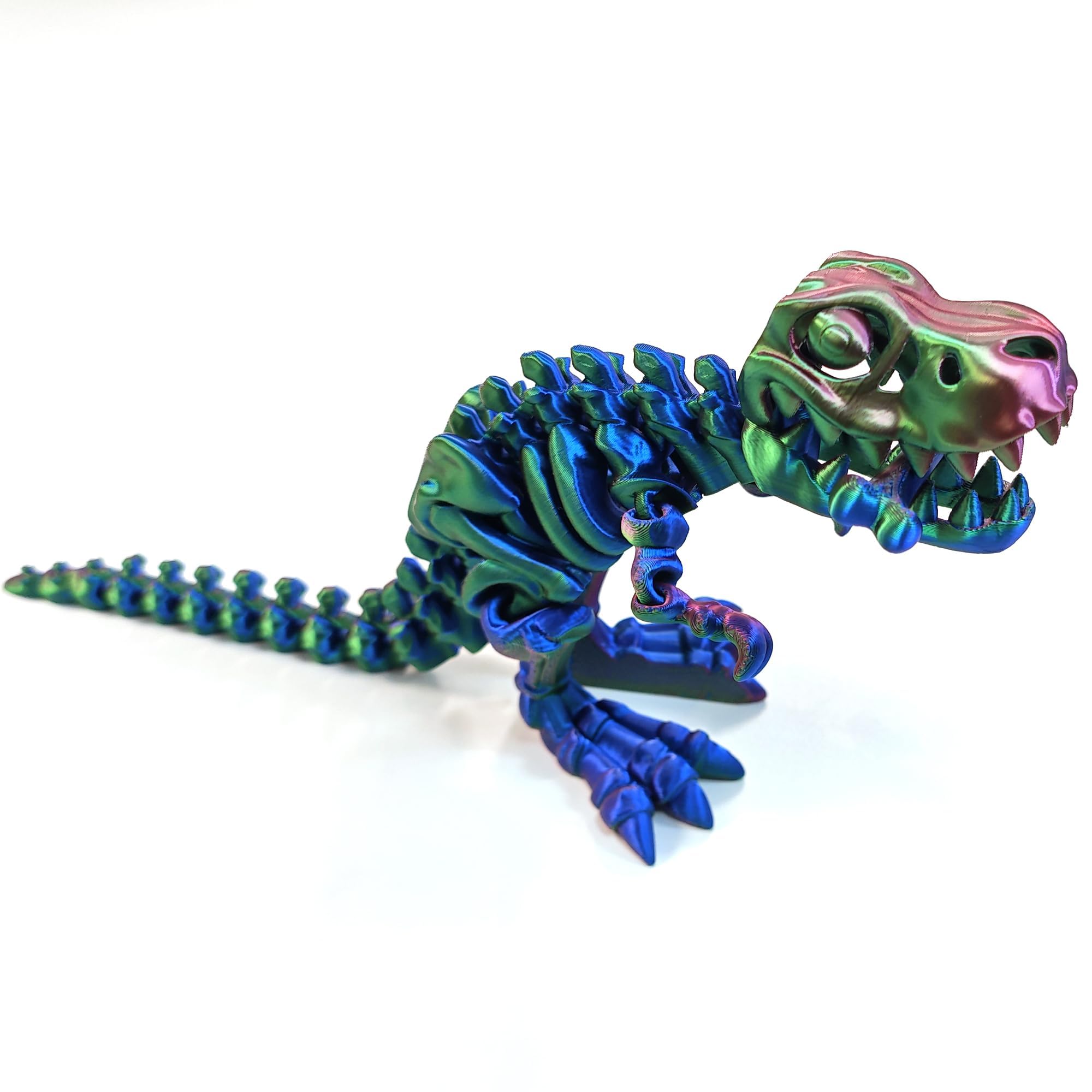 QSLWcos 3D-gedruckte Dinosaurier-Figuren – 2 Bewegliche T-Rex-Skelette Aus PLA-Kunststoff