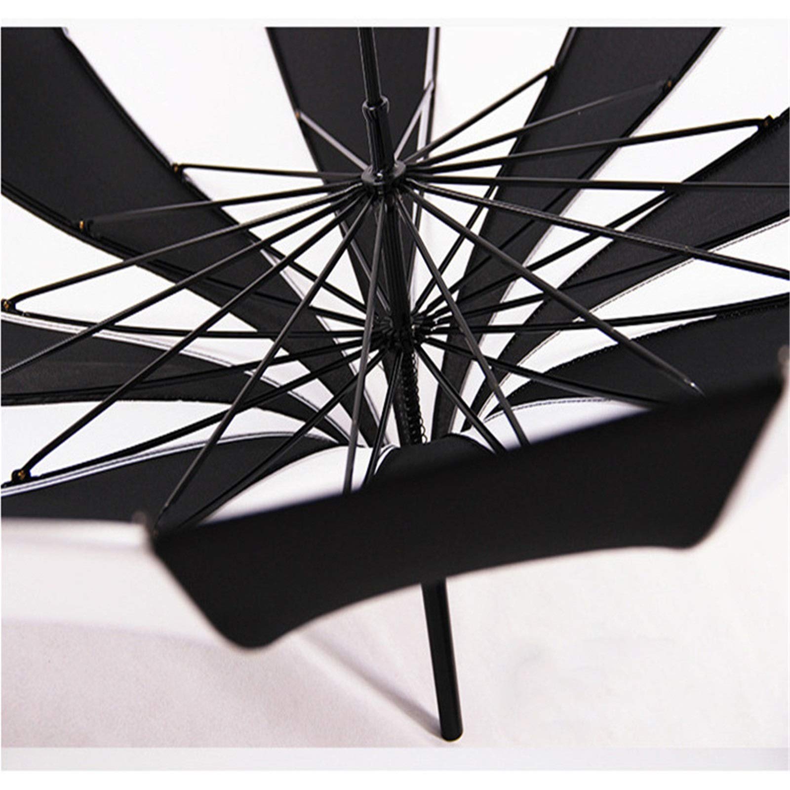 Amazon.co.jp: 晴雨兼用 黒と白のストライプはストレートロング