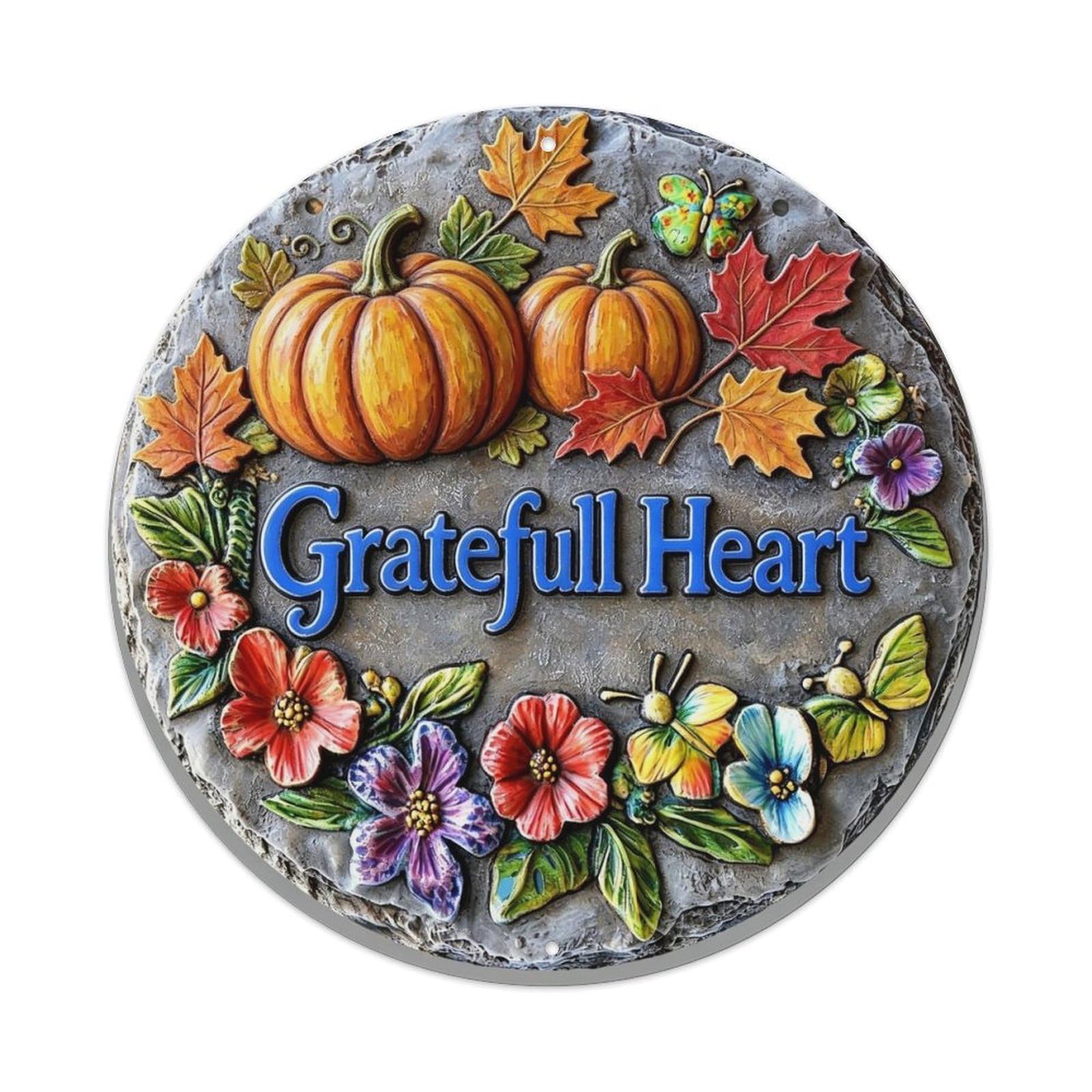 Grateful Heart Metal Tin Sign Plaque