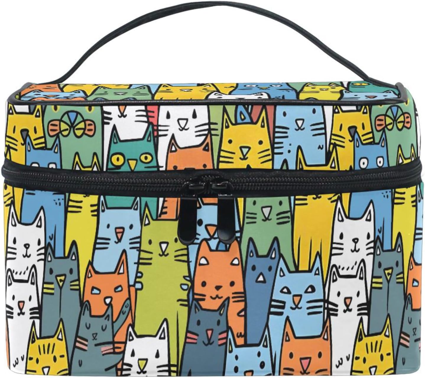 MNSRUU Makeup Bags, Gothic Blue Skull Moth Butterfly Makeup Organizer Bags Toiletry Bag Box Travel Cosmetic Bag Make Up Train Case for Women Teen Girl Ladies