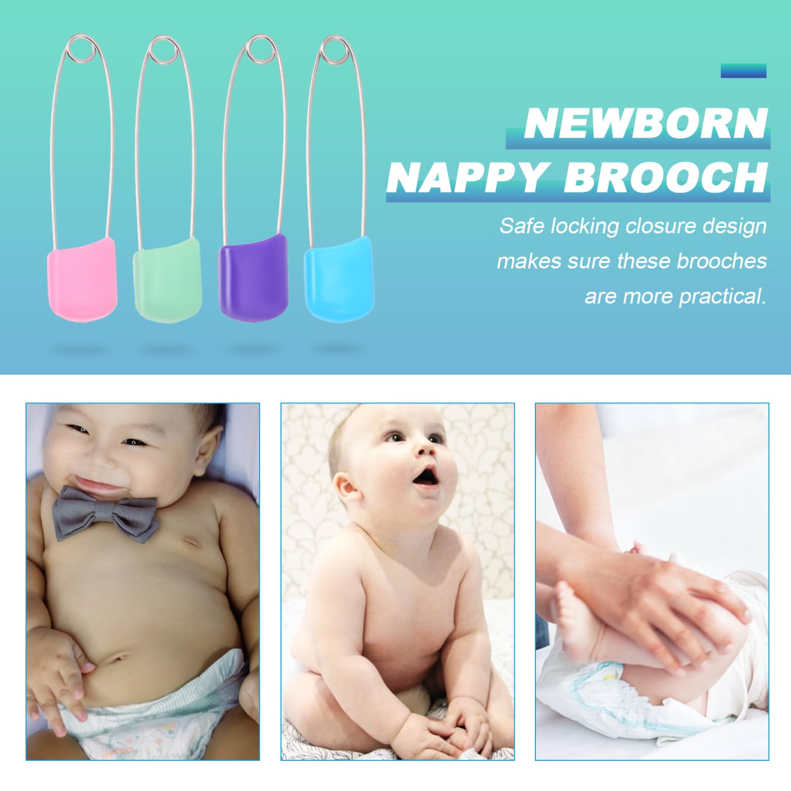 SEWACC 300 STK -windel-sicherheitsnadeln Babywindelnadeln Babywindelsicherheit Windelclips Aus Stoff Stoffwindelverschlüsse Stoffwindelnadeln Kindersichere Sicherheitsnadel Metall