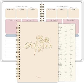 Bible Study Journal, Church Notes,Soap Notebook for Women, 5.9"x8.6" | Sermon Notes, 2 Stickers, Self Care, Calm your heart, Inner Reflection for Emotional Peace, Religious Gifts