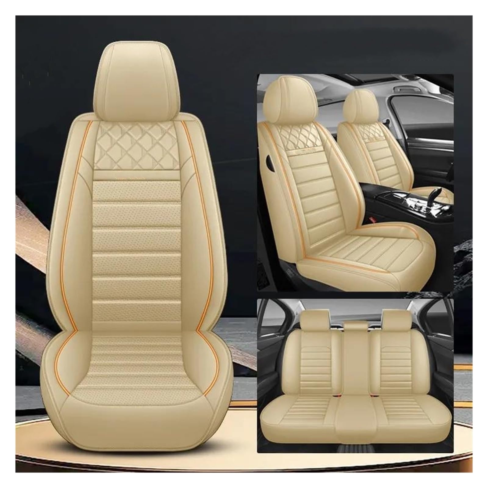 Housses de siège auto de qualité supérieure accessoires intérieurs Opel beige - 3