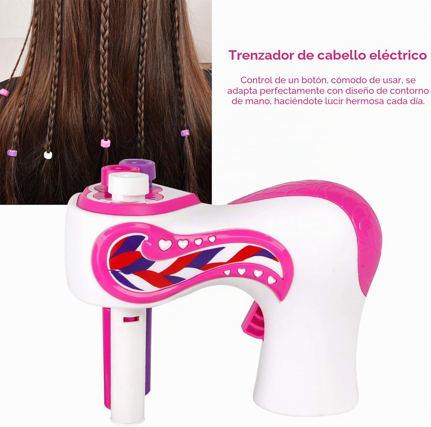 Herramienta eléctrica automática para trenzar el cabello, estilo de trenzado de torsión DIY de 3 hebras, máquina con rodillo, estilizadora de efecto de trenza de torsión para el cabello