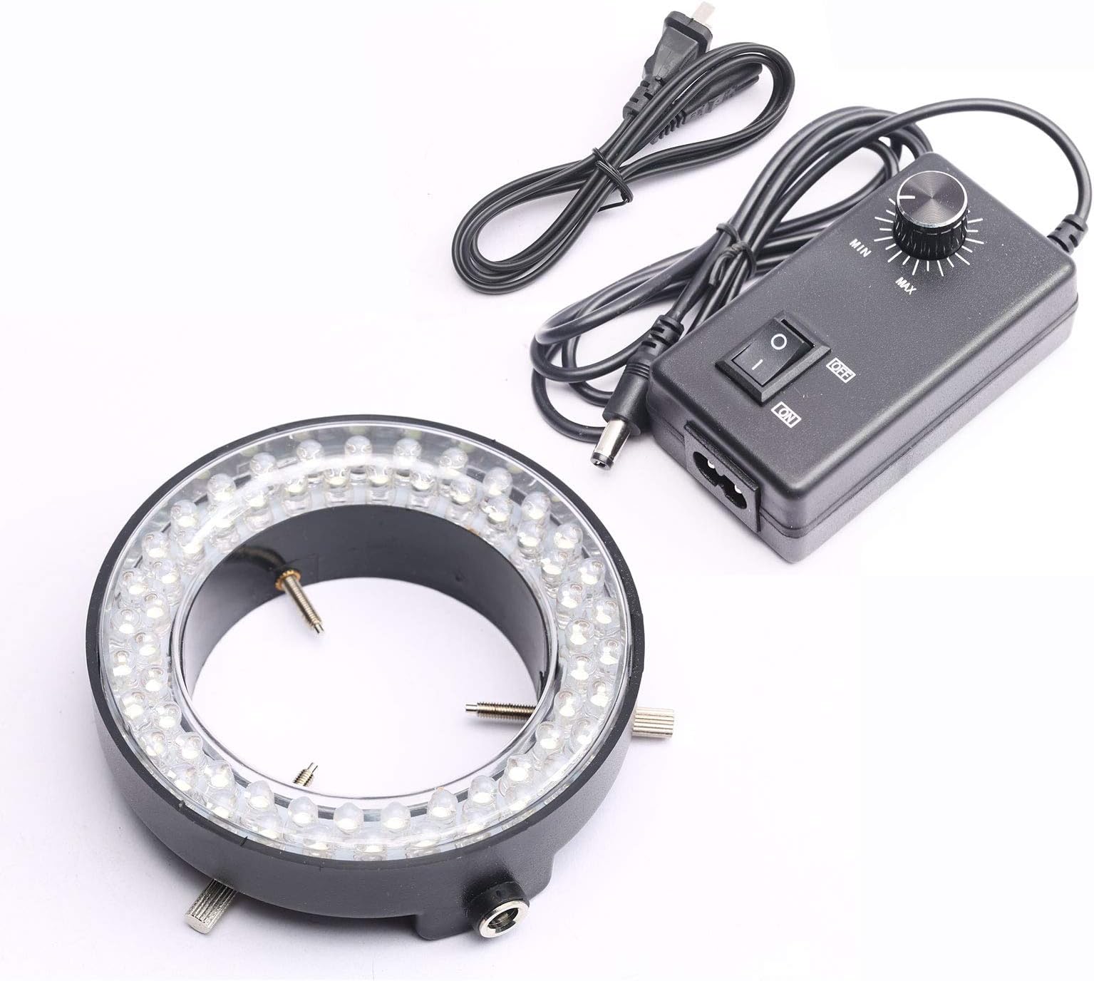 DEVMO 60-LED Adjustable Ring Light Illuminator Lamp for Stereo Zoom Microscope