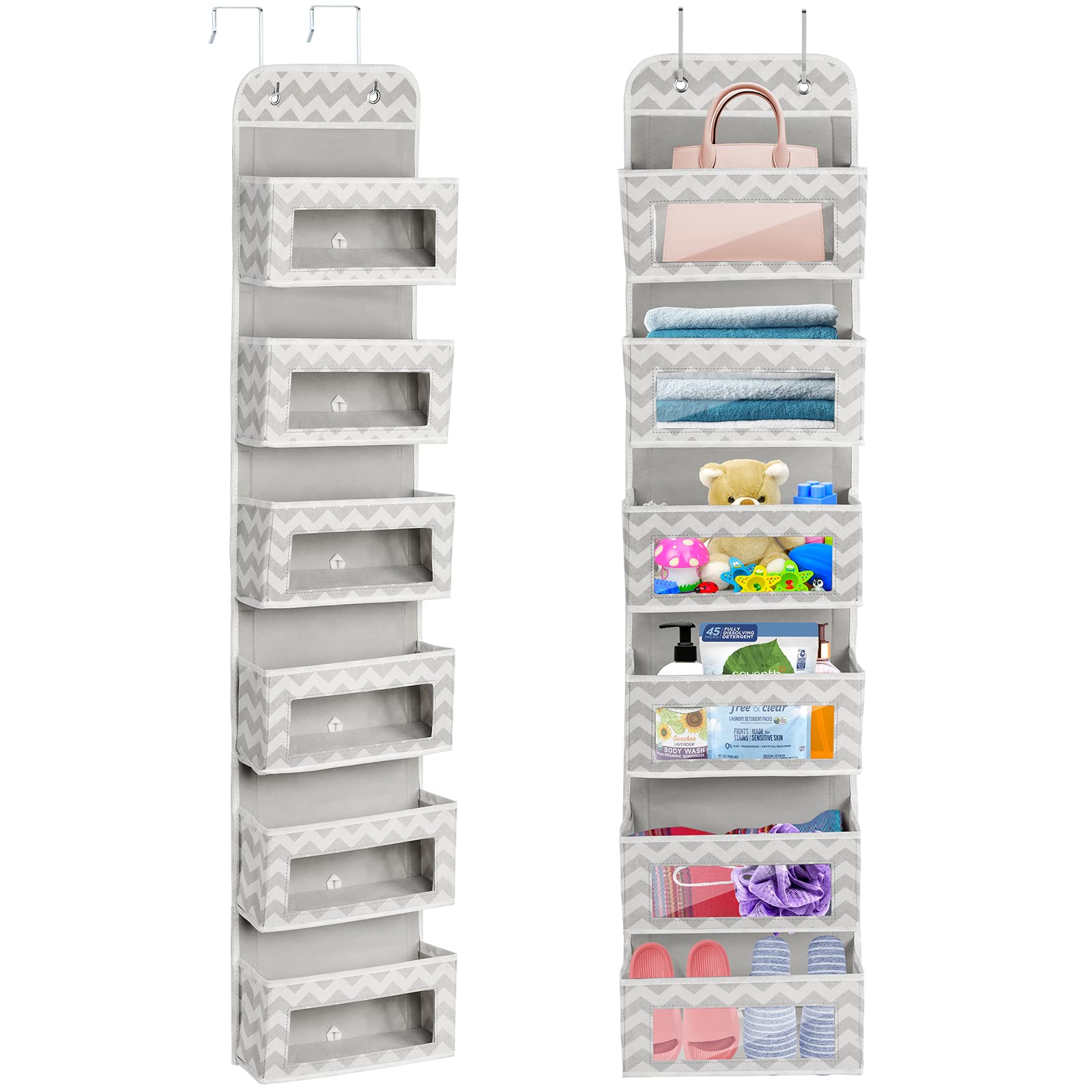 Tür-Organizer Mit Transparentem Fenster – 4 Etagen, 108x35x14 Cm, 18 Kg Tragkraft, Blau