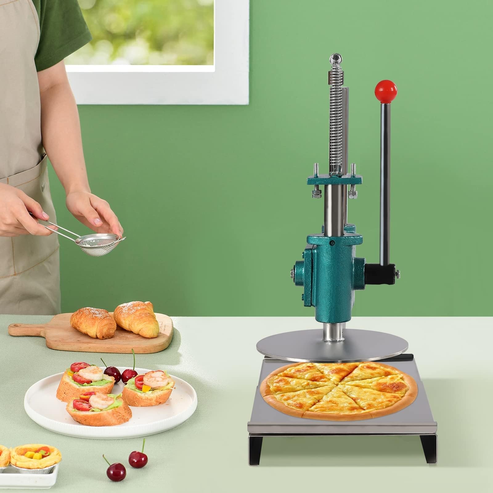 Pizzablech for Pizza, kommerzielle Pizza-Nudelpresse, Nudelmaschine, Dicke 5 mm, zur Herstellung von Handpasteten, Pizzaböden, Brotformen, Tortenböden(24cm)