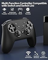 Vista 6 de YCCTEAM Controlador de interruptor compatible con SwitchSwitch LiteSwitch Oled, controlador Switch Pro con NFC, turbo, función de vibración dual