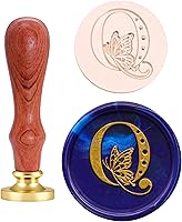 Vista 19 de SWANGSA Kit de sello de cera con letra inicial del alfabeto A, sello de sellado de letras de mariposa vintage con 200 cuentas de cera de sellado