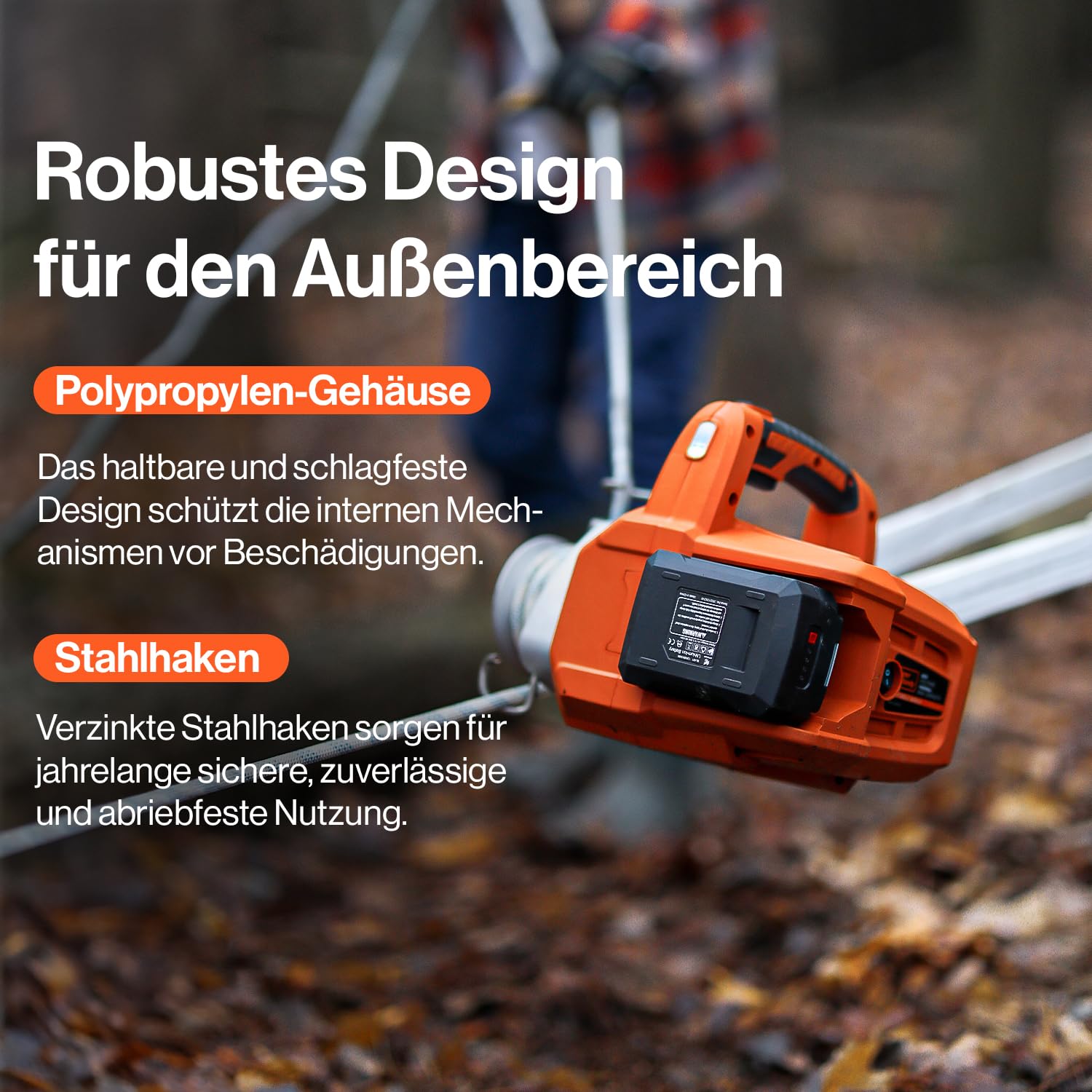 SuperHandy elektrische Spillwinde, 454–908 kg Zugkraft, Bürstenloser Motor | 48-V-Li-Ionen-Akku für kabellosen Einsatz; kompakt und mobil für Forst, Jagd, Gartenarbeiten und anspruchsvolles Gelände
