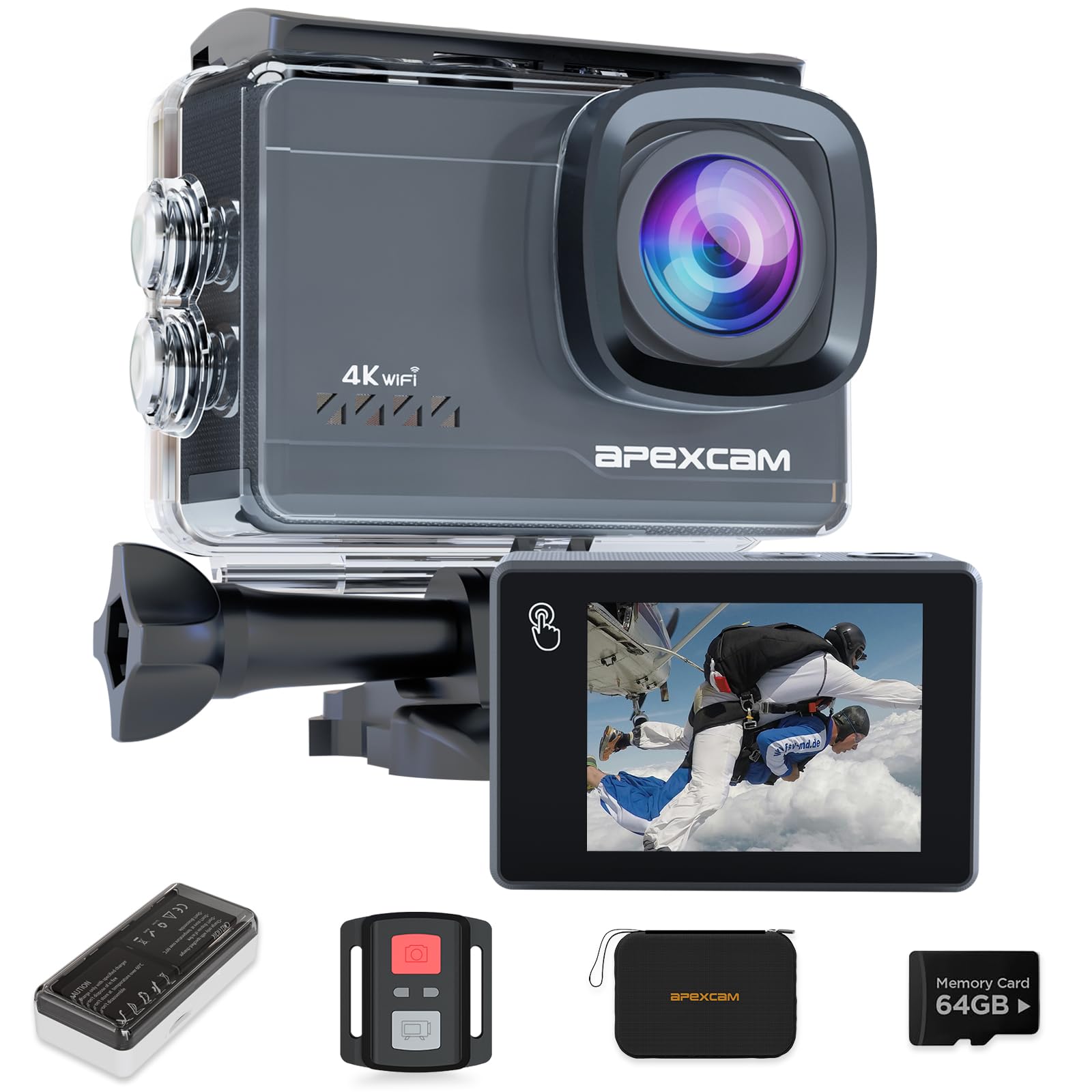 4K 60fps 20MP 高画質 アクションカメラ Amazon | 【4K/60fps】Apexcam X60 Pro アクションカメラ 4K