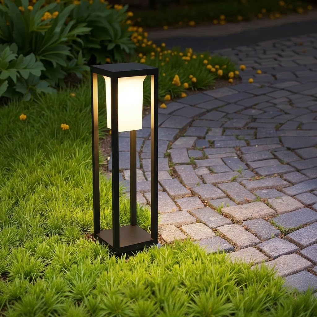 Lampada da Giardino da Esterno E27 IP65 | Paletto Luminoso Moderno in Alluminio e PC | Luce per Vialetti, Ingressi e Giardini | Design Minimal | Bianco o Nero (BIanco)