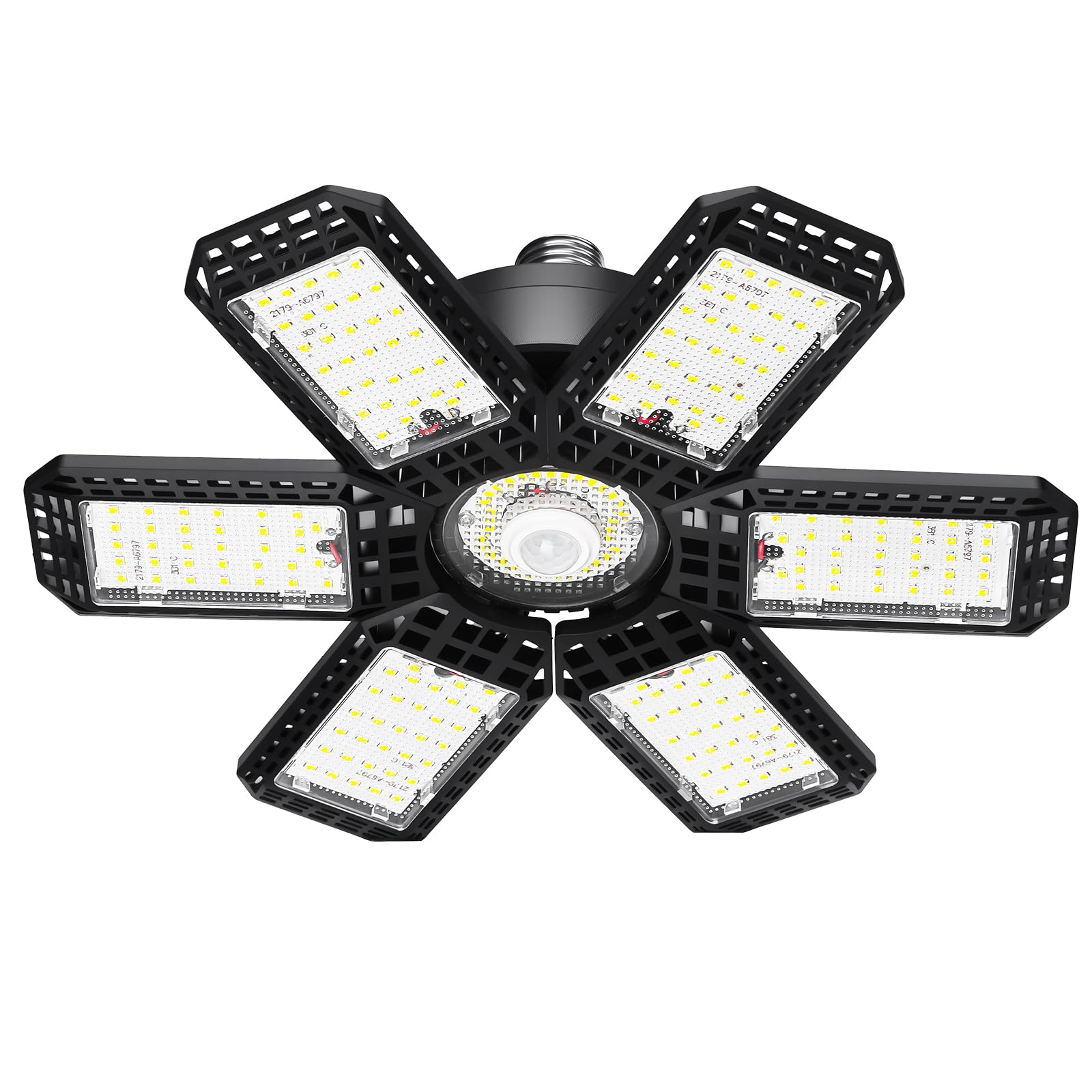 AUDLES Motion Sensor Garage Light, 200W 20000LM 6500K LED Shop Lights, Garage Lights Ceiling Led with 6+1 Deformable Panels, Screw in E26 Socket Bulb for Warehouse, Workshop, Basement, Barn Lighting