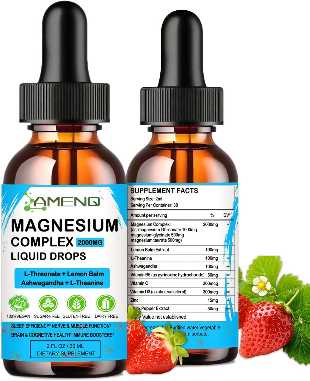 Magnesium LThreonate Liquid, Triple Calm Magnesium with