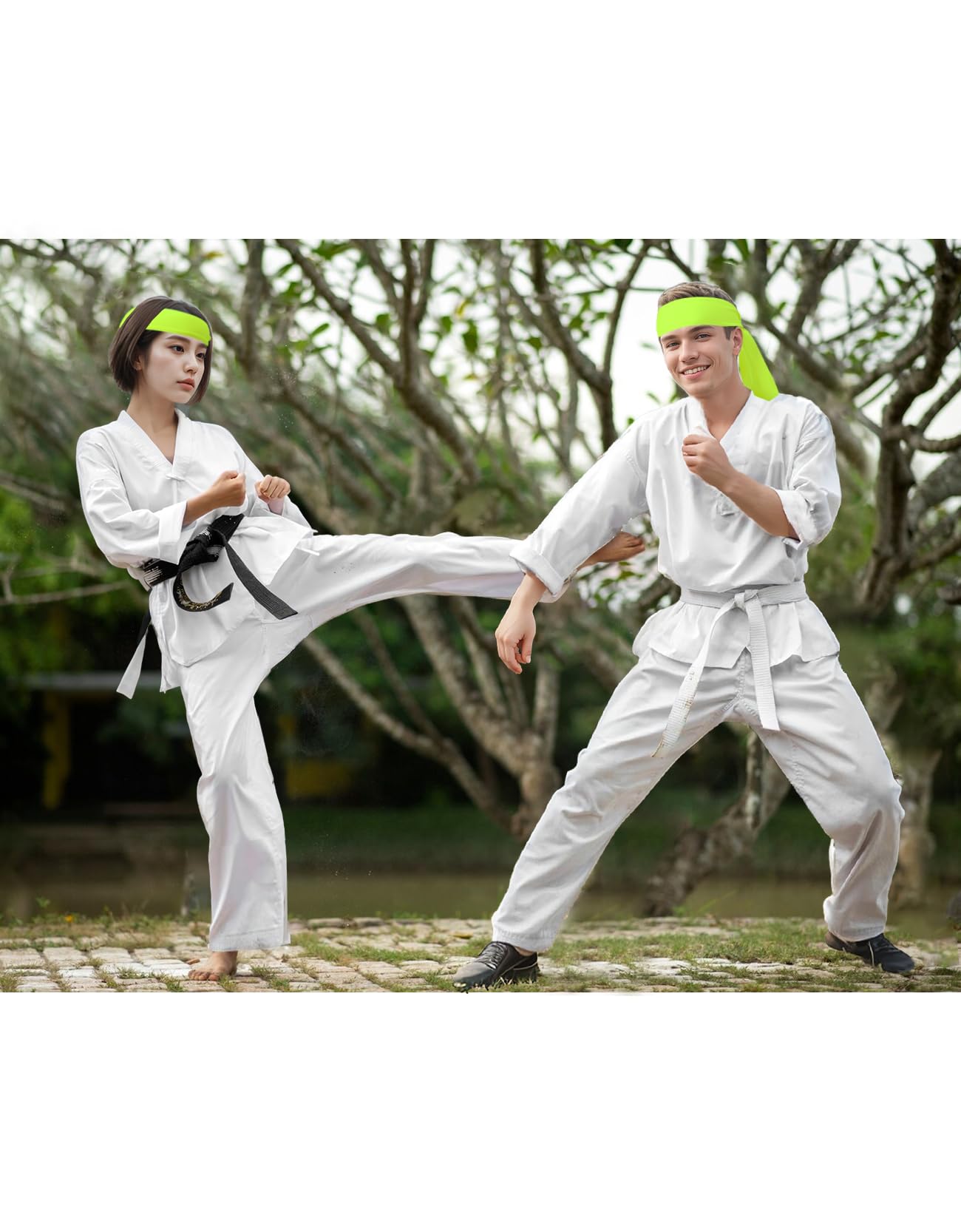 Head Tie, Tennis Headbands Tie Back, Sweat Wicking Ninja Karate Running Headband Headwrap for Men Women Kids Girls Boys