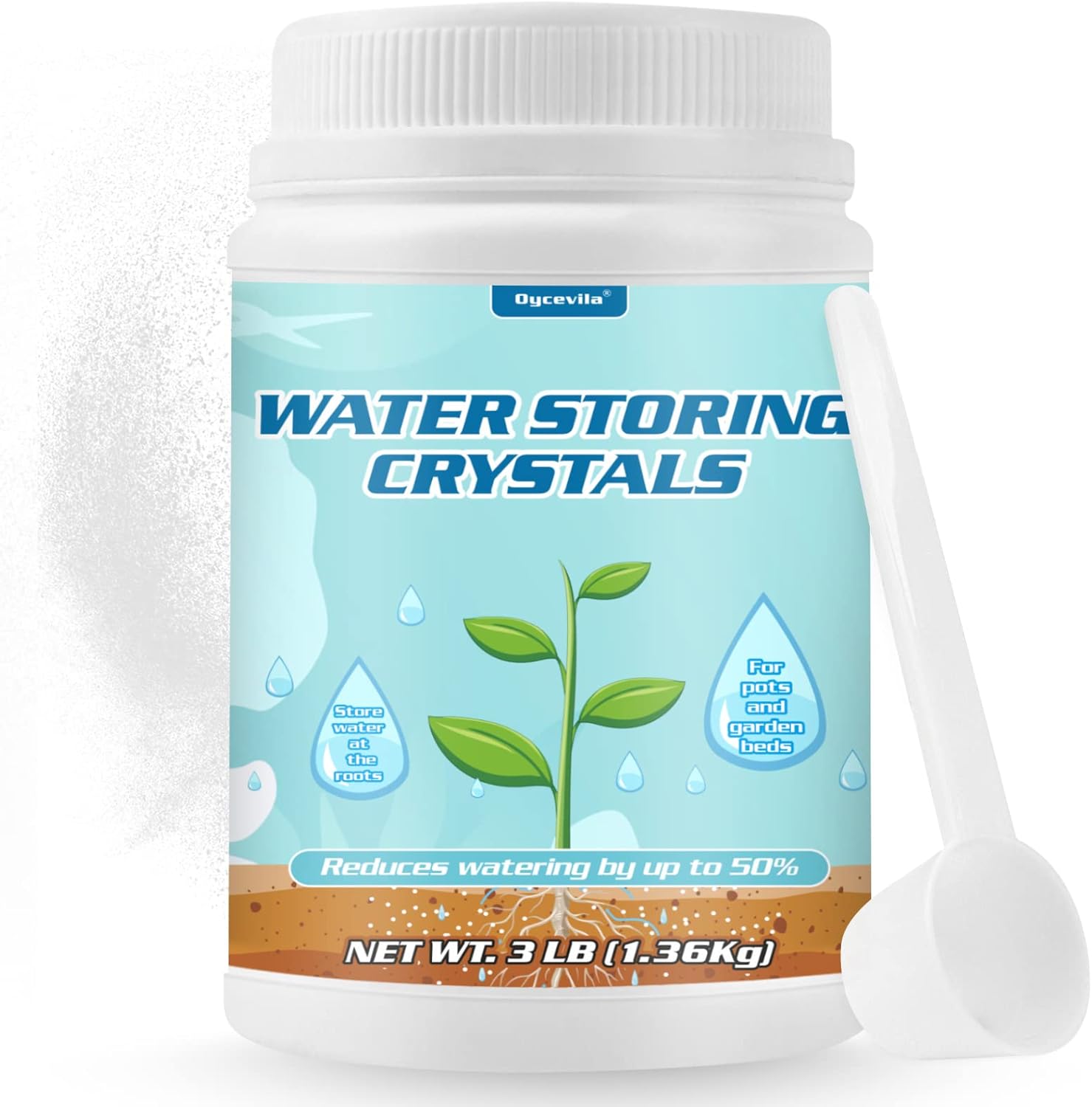 3LB Water Storing Crystals Powder for Plants with Spoon
