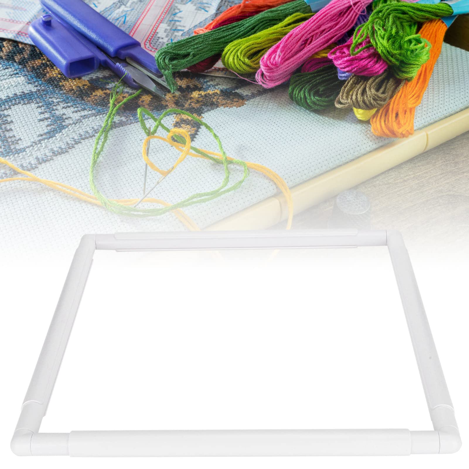 Cadre De Broderie Carré Avec Pinces - 27.9x27.9cm - Sans Abîmer Votre Ouvrage - Idéal Point De Croix