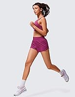 Vista 3 de CRZ YOGA Pantalones cortos de correr de cintura alta para mujer, 2.5 pulgadas, forro de secado rápido, pantalones cortos de entrenamiento atlético