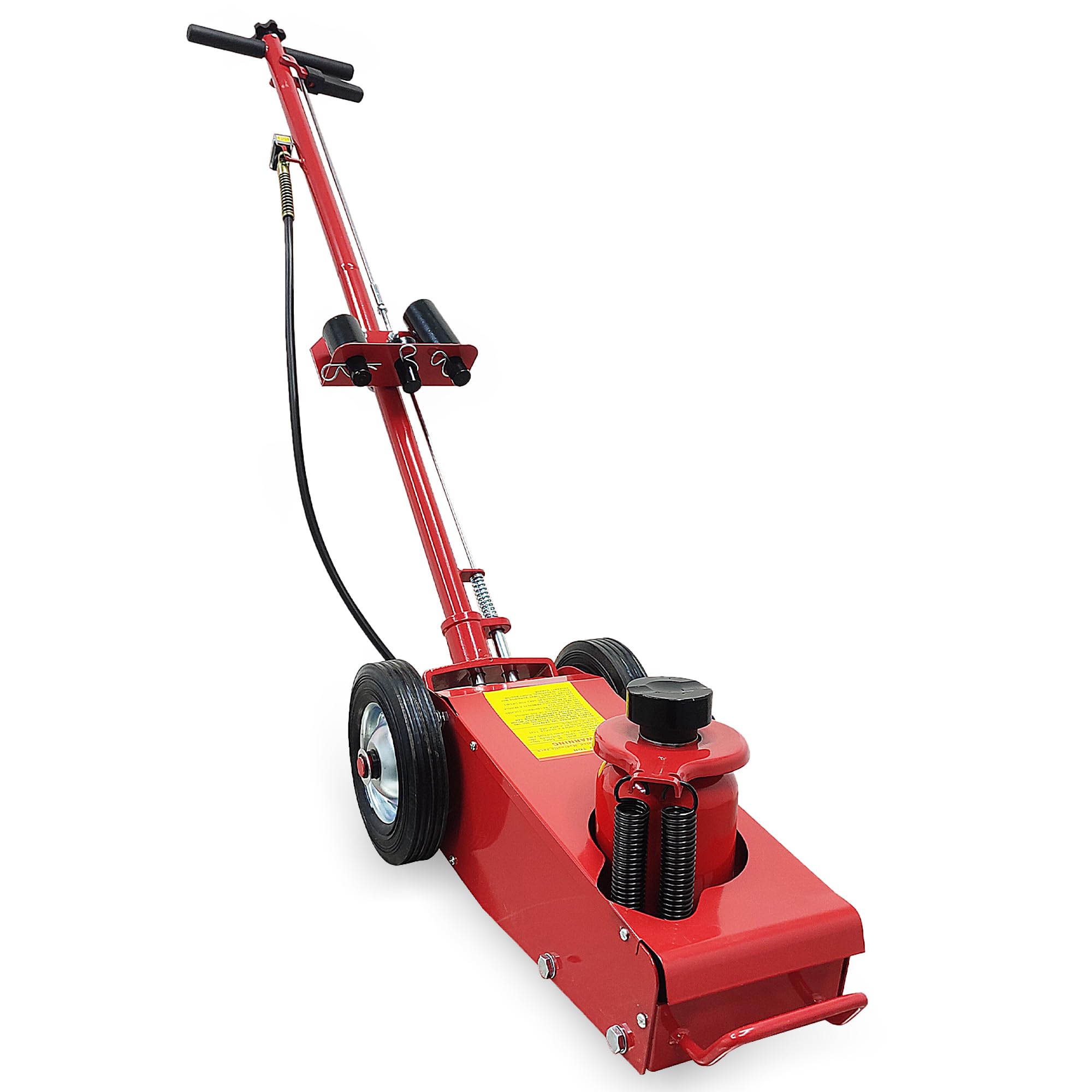 IntXanth 22 Ton Hydraulic Pneumatic Floor Jack, Heavy Duty Air-Operated Bottle Jack with 2 Wheels, Y-Style Seal & Quick-Lift System for Trucks, Machinery, Industrial Use, Red