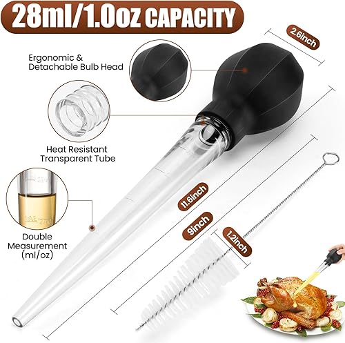 Miniatura 5 de SCHVUBENR Baster grande de pavo con cepillo de limpieza herramienta de desbaste de primera calidad para cocinar fácil de usar y limpiar potente