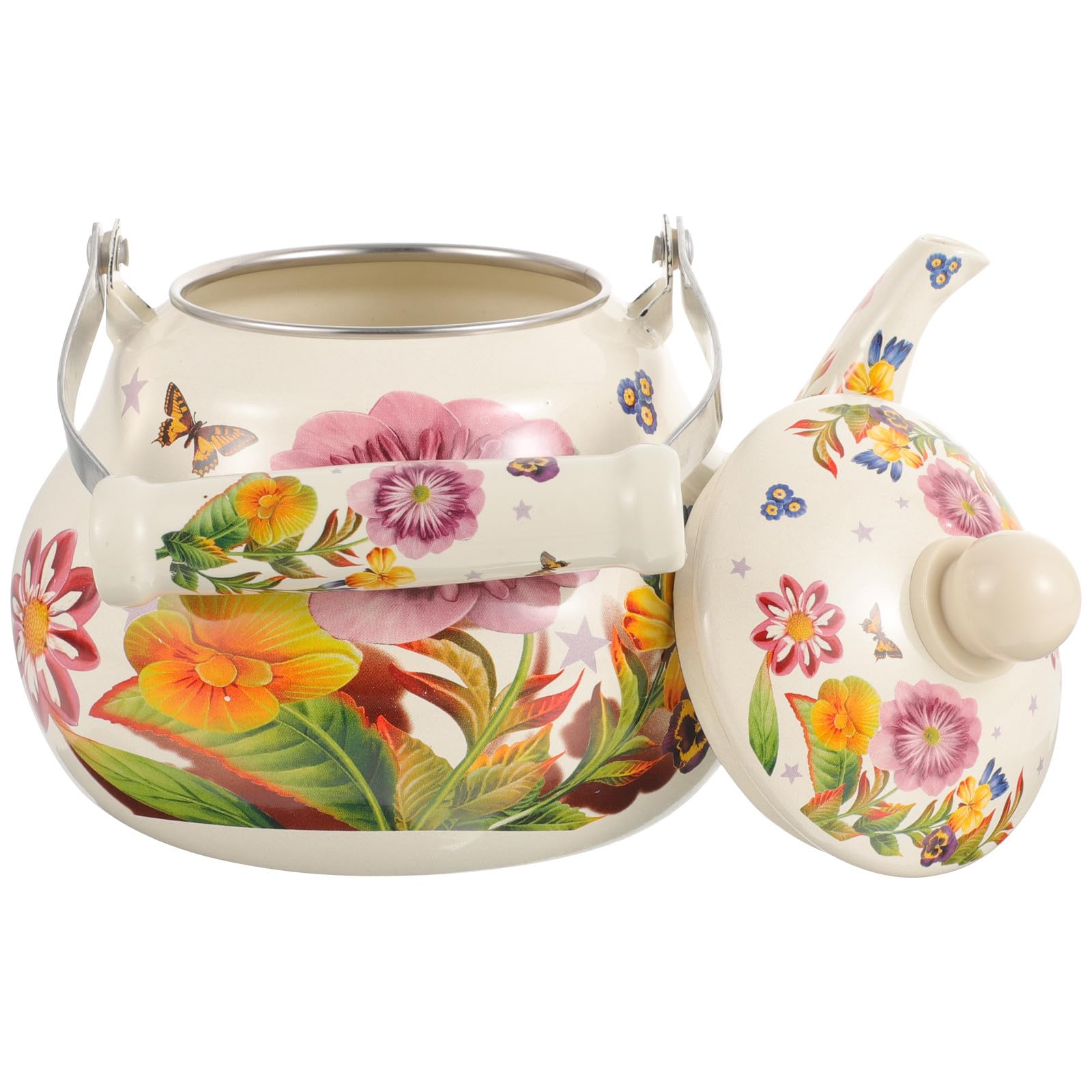 Théière vintage en céramique 2,5l de grande capacité pour l'extérieur