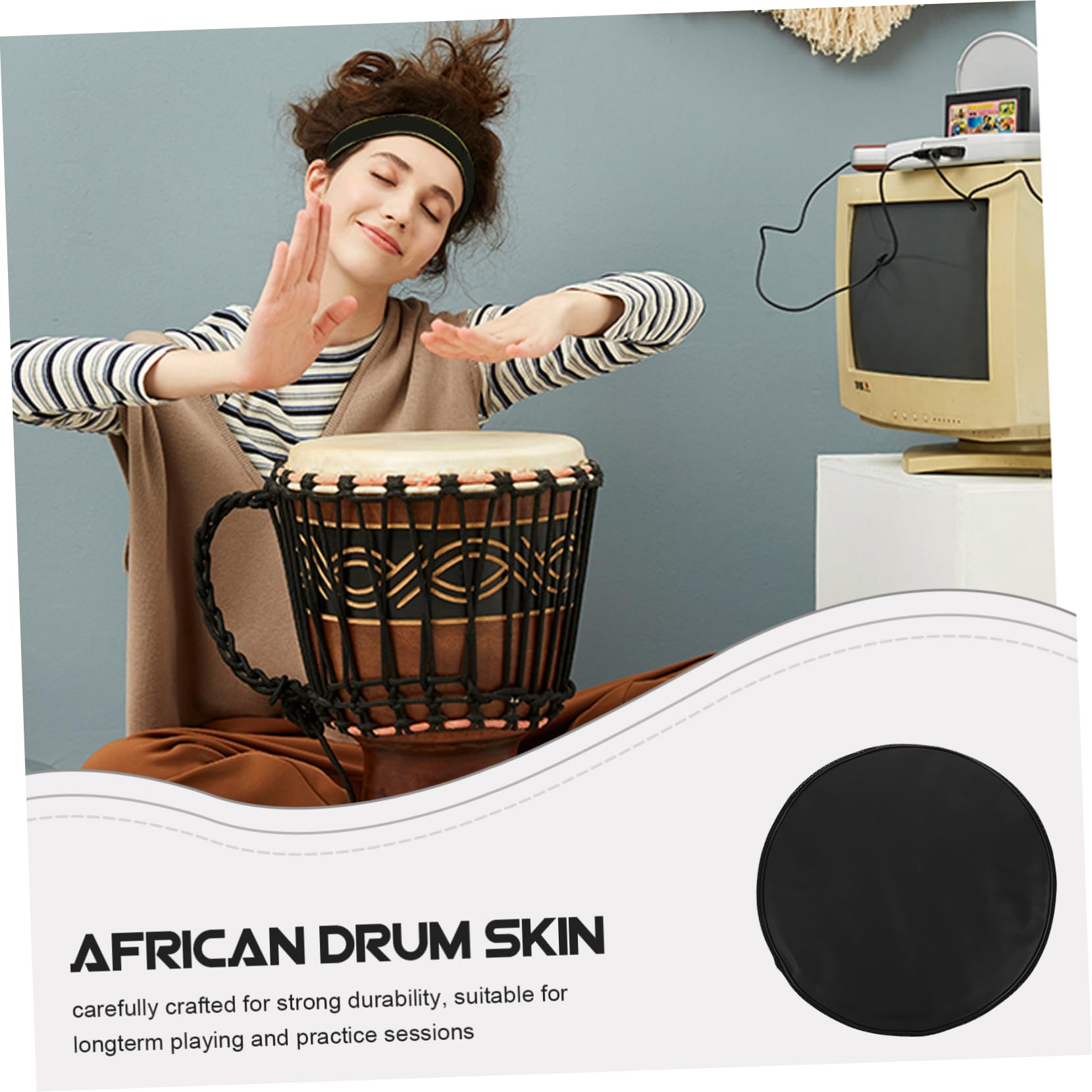 NULYLU Drum Cover Drum Shield Replacement for Percussion Instruments Easy to Install Durable Protection From Scratches and Sunlight Damage