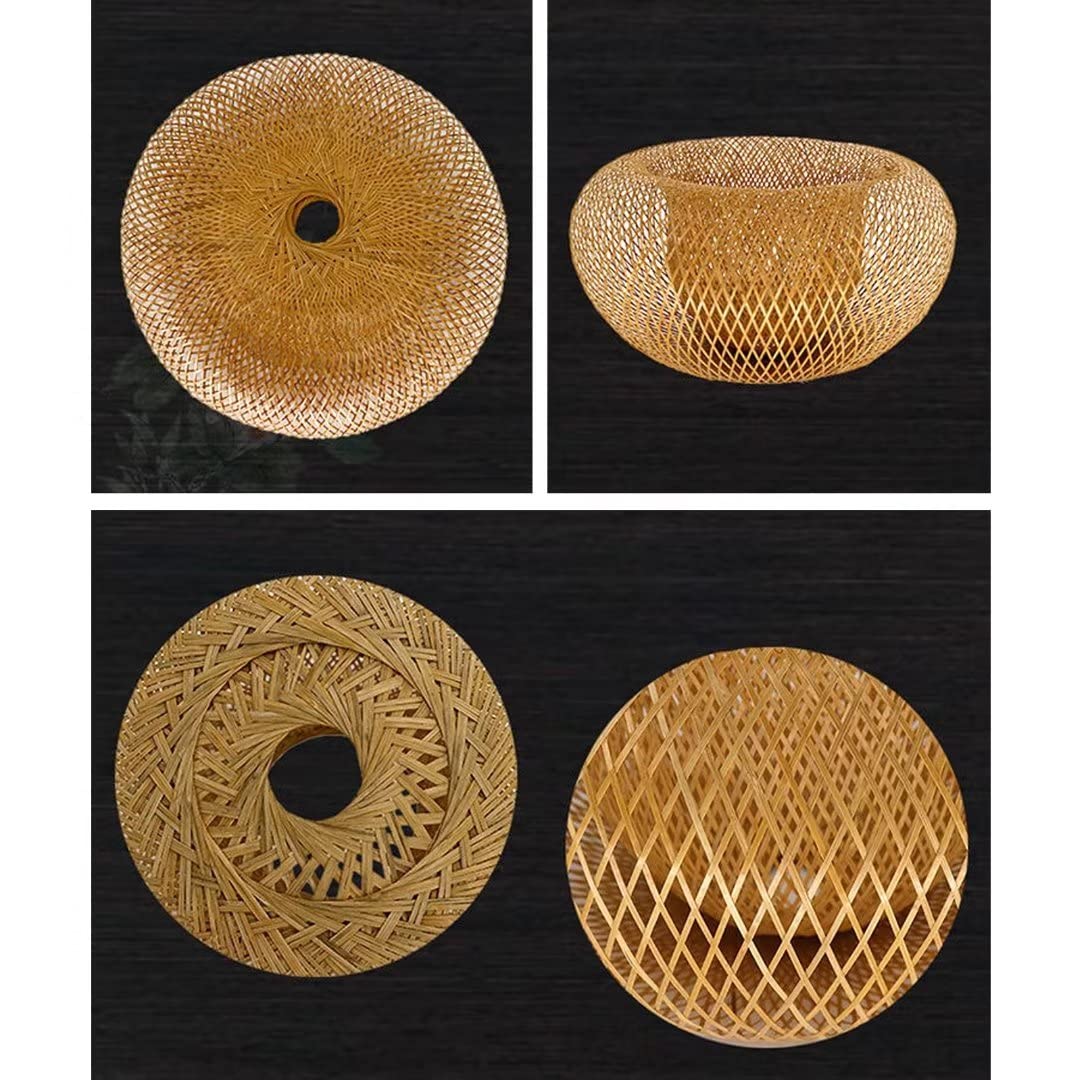 Lustre En Bambou Tissé À La Main En Fil De Bambou Naturel De Style