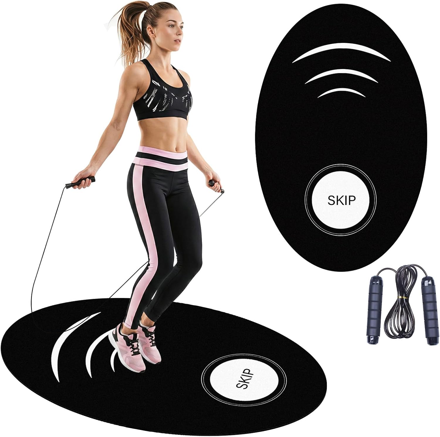 35.4 x 55.1 inch High-Density Rubber Exercise Mat, Non-Slip and Shock-Absorbing, Suitable for Indoor and Outdoor Home Gym Workouts.