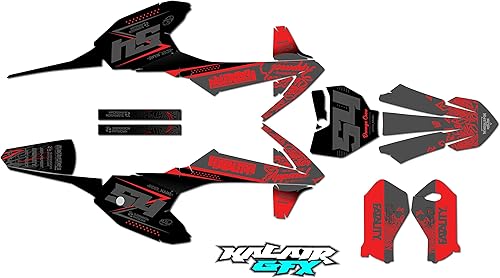 Miniatura 1 de Kalair GFX Kit de gráficos para KTM 50SX MINI SX50 (2019) Fatality Series Rojo 21 Mil - Adhesivos para moto Dirt Pit Bike Motocicleta, accesorios de