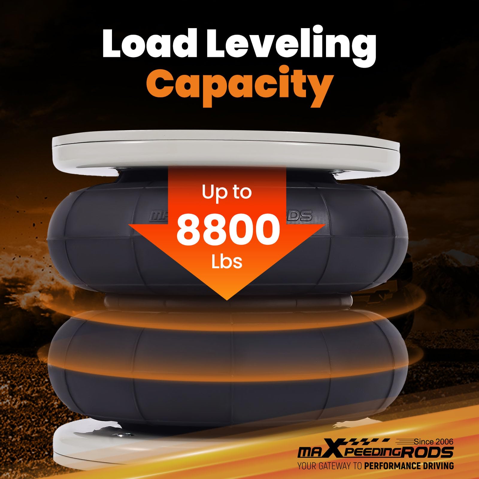 maXpeedingrods Molla d'aria posteriore con misuratore Kit per 1994 – 4000 kg