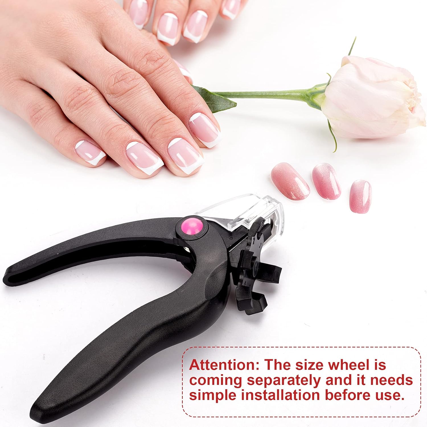 ANCIRS Black Acrylic Nail Clipper, Adjustable Stainless Steel Nail Trimmer, Artificial Fake Nail Tip Cutter for False Nail Art Manicure Project : Beauty & Personal Care