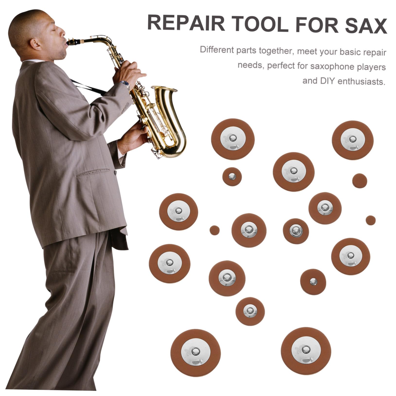 Toyvian Kit la Riparazione Sassofono Contralto Viti e Ricambi in Plastica, Metallo e Materiale Pelle, Facile da Sostituire per Strumenti a Fiato, per Musicisti e Officine