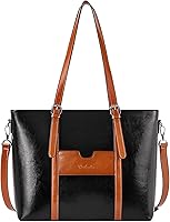 Vista 12 de BOSTANTEN Bolso de mano de cuero para mujer para laptop, bolsa al hombro de oficina, maletín vintage de 15.6 pulgadas, bolso de trabajo